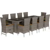 Image de vidaXL - 11-delige - Tuinset - met - kussens - poly - rattan - grijs