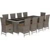 Image de vidaXL - 11-delige - Tuinset - met - kussens - poly - rattan - grijs