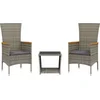 Image de vidaXL - 3-delige - Tuinset - met - kussens - poly - rattan - grijs