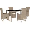 Image de vidaXL - 5-delige - Tuinset - met - kussens - poly - rattan - beige