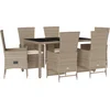 Image de vidaXL - 7-delige - Tuinset - met - kussens - poly - rattan - beige