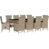 Image de vidaXL - 11-delige - Tuinset - met - kussens - poly - rattan - beige