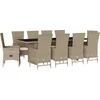 Image de vidaXL - 11-delige - Tuinset - met - kussens - poly - rattan - beige