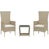 Image de vidaXL - 3-delige - Tuinset - met - kussens - poly - rattan - beige
