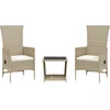Image de vidaXL - 3-delige - Tuinset - met - kussens - poly - rattan - beige