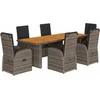 Image de vidaXL - 7-delige - Tuinset - met - kussens - poly - rattan - grijs