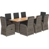 Image de vidaXL - 9-delige - Tuinset - met - kussens - poly - rattan - grijs