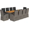 Image de vidaXL - 11-delige - Tuinset - met - kussens - poly - rattan - grijs