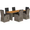 Image de vidaXL - 7-delige - Tuinset - met - kussens - poly - rattan - grijs