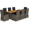 Image de vidaXL - 9-delige - Tuinset - met - kussens - poly - rattan - grijs