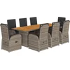 Image de vidaXL - 9-delige - Tuinset - met - kussens - poly - rattan - grijs