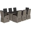 Image de vidaXL - 9-delige - Tuinset - met - kussens - poly - rattan - grijs