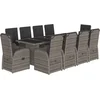 Image de vidaXL - 11-delige - Tuinset - met - kussens - poly - rattan - grijs