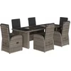 Image de vidaXL - 7-delige - Tuinset - met - kussens - poly - rattan - grijs