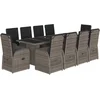 Image de vidaXL - 11-delige - Tuinset - met - kussens - poly - rattan - grijs