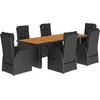 Image de vidaXL - 7-delige - Tuinset - met - kussens - poly - rattan - zwart