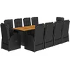 Image de vidaXL - 11-delige - Tuinset - met - kussens - poly - rattan - zwart