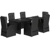 Image de vidaXL - 7-delige - Tuinset - met - kussens - poly - rattan - zwart