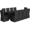 Image de vidaXL - 11-delige - Tuinset - met - kussens - poly - rattan - zwart