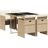 Image de vidaXL - 5-delige - Tuinset - met - kussens - poly - rattan - beige