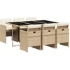 Image de vidaXL - 7-delige - Tuinset - met - kussens - poly - rattan - beige