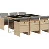 Image de vidaXL - 7-delige - Tuinset - met - kussens - poly - rattan - gemengd - beige