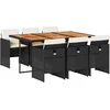 Image de vidaXL - 7-delige - Tuinset - met - kussens - poly - rattan - zwart