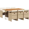 Image de vidaXL - 7-delige - Tuinset - met - kussens - poly - rattan - beige