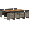 Image de vidaXL - 9-delige - Tuinset - met - kussens - poly - rattan - grijs