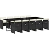 Image de vidaXL - 11-delige - Tuinset - met - kussens - poly - rattan - zwart