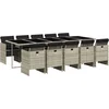 Image de vidaXL - 11-delige - Tuinset - met - kussens - poly - rattan - lichtgrijs