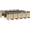 Image de vidaXL - 11-delige - Tuinset - met - kussens - poly - rattan - gemengd - beige