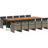 Image de vidaXL - 11-delige - Tuinset - met - kussens - poly - rattan - grijs