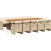 Image de vidaXL - 11-delige - Tuinset - met - kussens - poly - rattan - beige