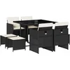 Image de vidaXL - 9-delige - Tuinset - poly - rattan - zwart