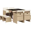 Image de vidaXL - 9-delige - Tuinset - met - kussens - poly - rattan - beige