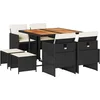 Image de vidaXL - 9-delige - Tuinset - poly - rattan - zwart