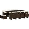 Image de vidaXL - 13-delige - Tuinset - met - kussens - poly - rattan - bruin