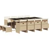Image de vidaXL - 13-delige - Tuinset - met - kussens - poly - rattan - beige