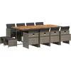 Image de vidaXL - 13-delige - Tuinset - met - kussens - poly - rattan - grijs