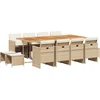 Image de vidaXL - 13-delige - Tuinset - met - kussens - poly - rattan - beige