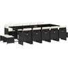 Image de vidaXL - 15-delige - Tuinset - met - kussens - poly - rattan - zwart