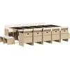 Image de vidaXL - 15-delige - Tuinset - met - kussens - poly - rattan - beige
