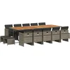 Image de vidaXL - 15-delige - Tuinset - met - kussens - poly - rattan - grijs
