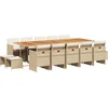 Image de vidaXL - 15-delige - Tuinset - met - kussens - poly - rattan - beige