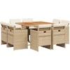 Image de vidaXL - 9-delige - Tuinset - met - kussens - poly - rattan - beige