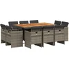 Image de vidaXL - 11-delige - Tuinset - met - kussens - poly - rattan - grijs