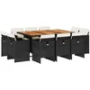 Image de vidaXL - 11-delige - Tuinset - met - kussens - poly - rattan - zwart