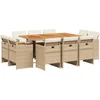 Image de vidaXL - 11-delige - Tuinset - met - kussens - poly - rattan - beige