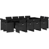 Image de vidaXL - 13-delige - Tuinset - met - kussens - poly - rattan - zwart